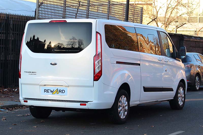 Back view of minibus hire